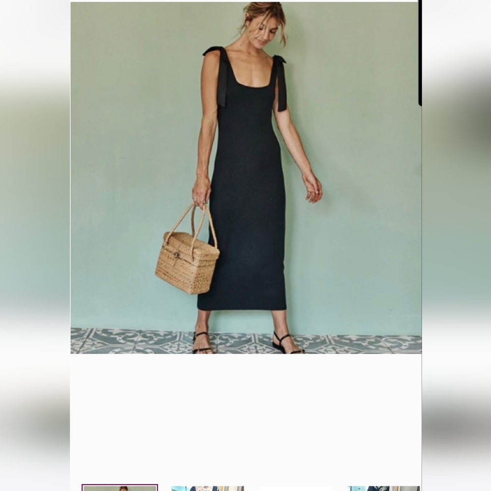 Summersalt The Softest Ribbed Tie-Shoulder Maxi Dress size Large
